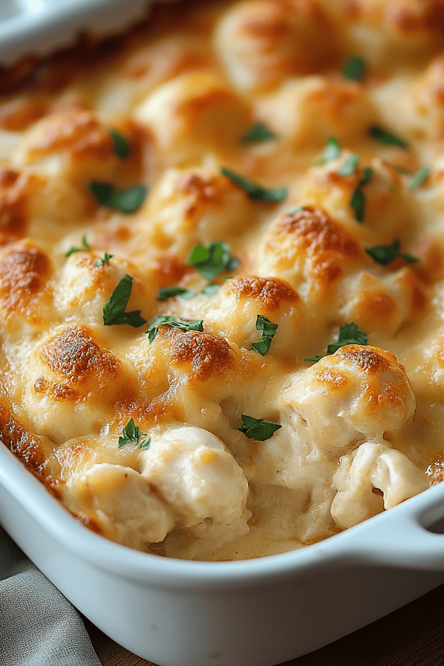 Swiss Chicken Casserole Recipe final dish beautifully presented and ready to serve