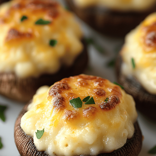 White Cheddar Stuffed Mushrooms