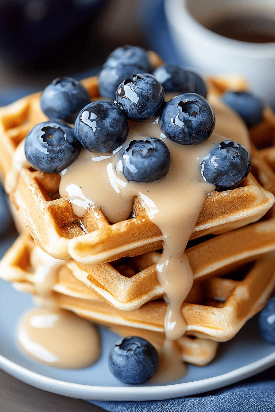 blueberry waffles final dish beautifully presented and ready to serve