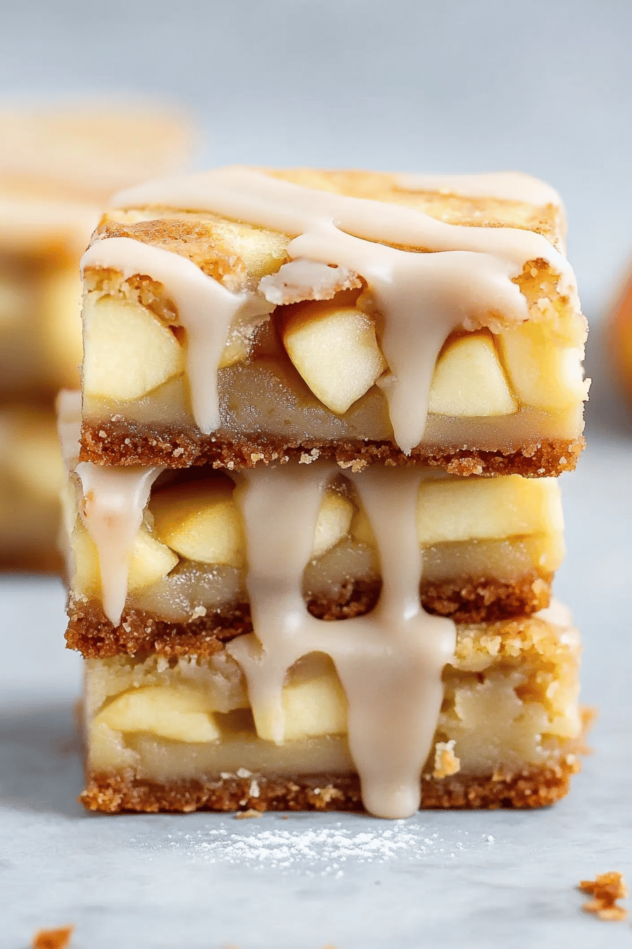 maple glazed apple blondies ingredients organized and measured on kitchen counter