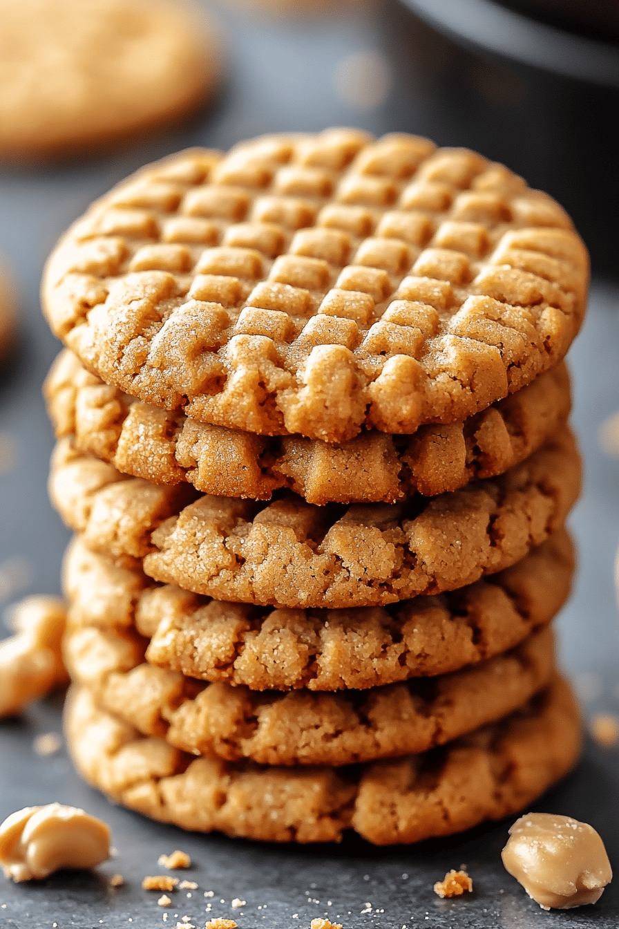 Air Fryer Peanut Butter Cookies ingredients organized and measured on kitchen counter