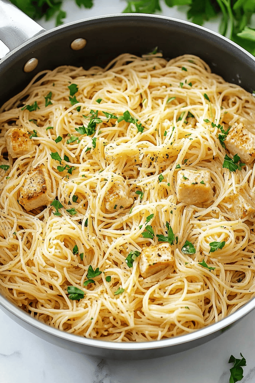 Angel Hair Pasta Recipes final dish beautifully presented and ready to serve