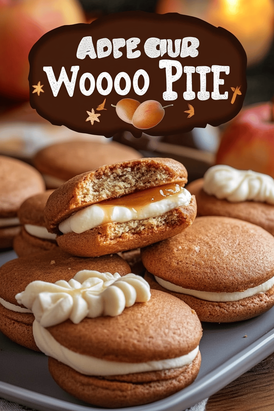 Apple Cider Whoopie Pies slice on plate showing perfect texture and swirl pattern