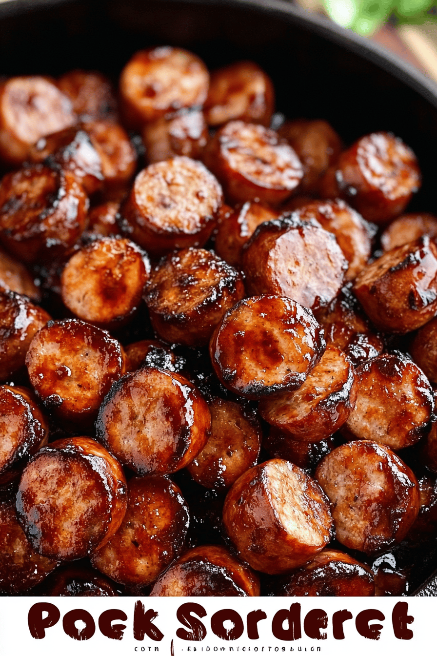 BBQ Sausage Bites slice on plate showing perfect texture and swirl pattern
