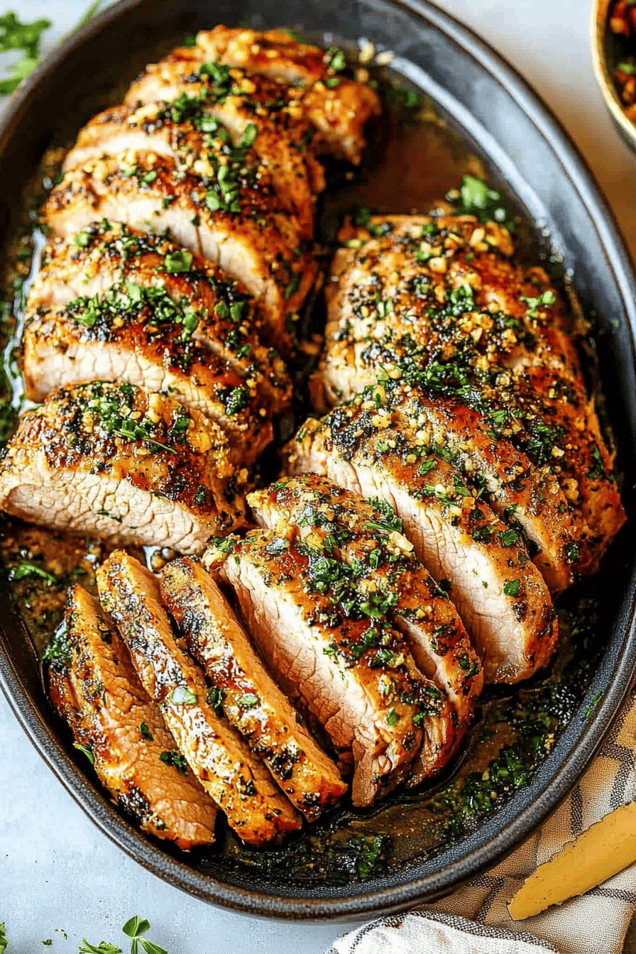 Baked Pork Tenderloin ingredients organized and measured on kitchen counter