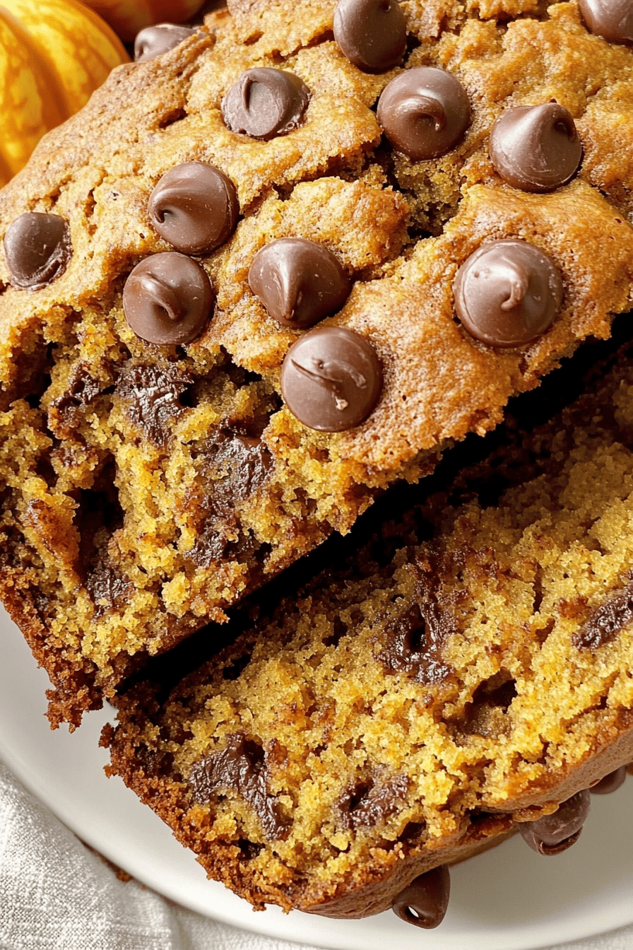Banana Pumpkin Chocolate Chip Bread final dish beautifully presented and ready to serve