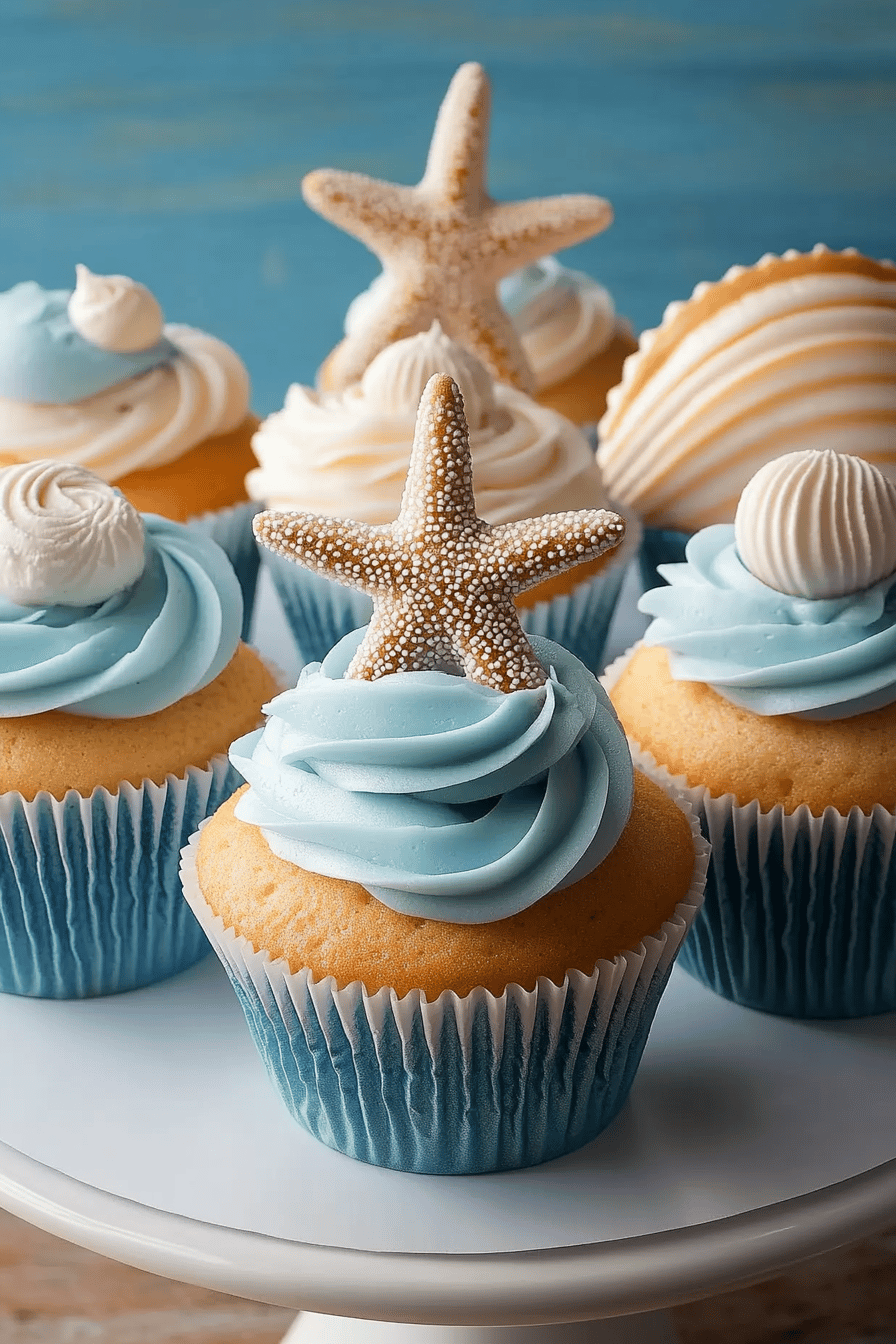 Beach-Themed Cupcakes ingredients organized and measured on kitchen counter