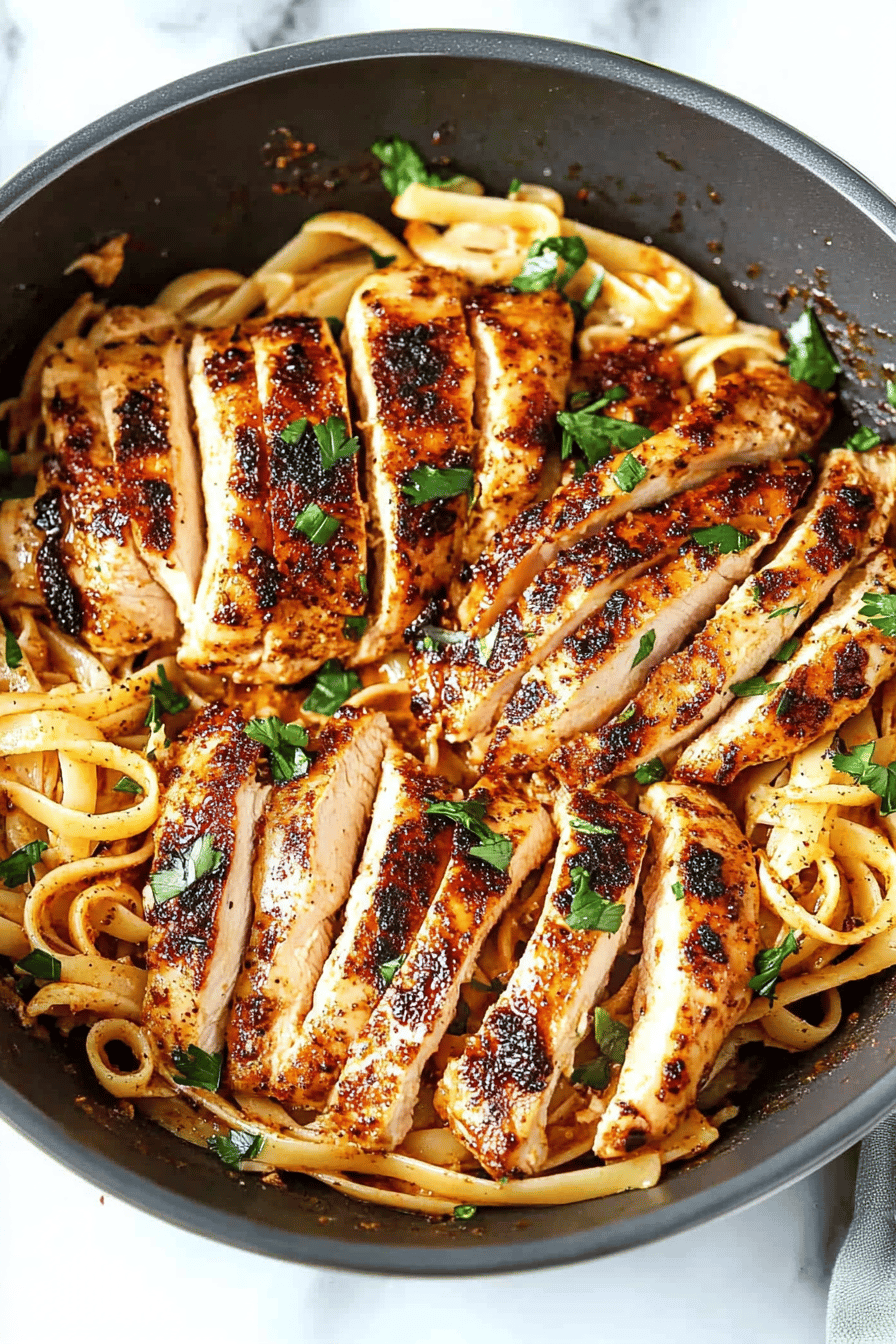 Blackened Chicken Recipe slice on plate showing perfect texture and swirl pattern