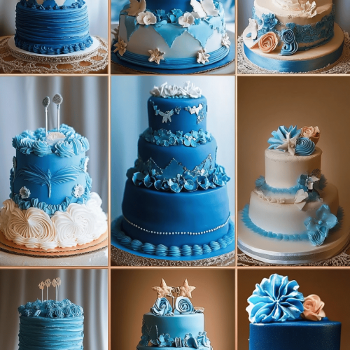 Blue Birthday Cakes