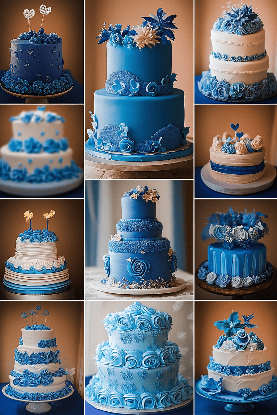 Blue Birthday Cakes final dish beautifully presented and ready to serve