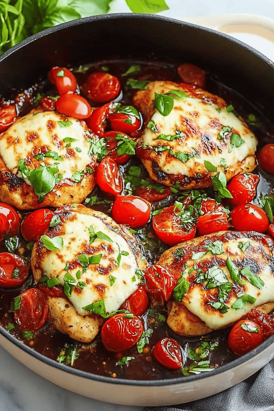 Bruschetta Chicken Recipe final dish beautifully presented and ready to serve