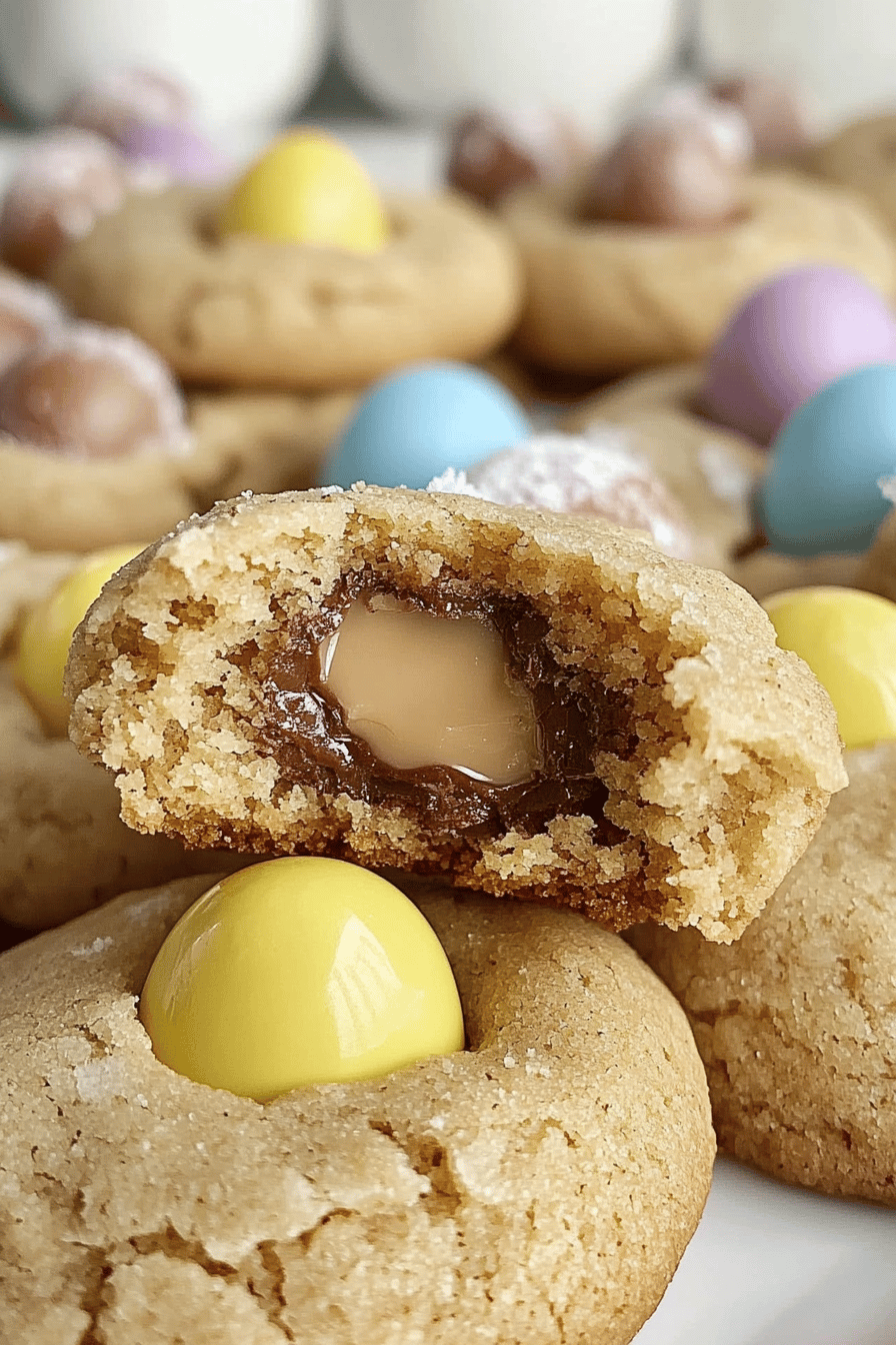 Cadbury Egg Kiss Cookies final dish beautifully presented and ready to serve