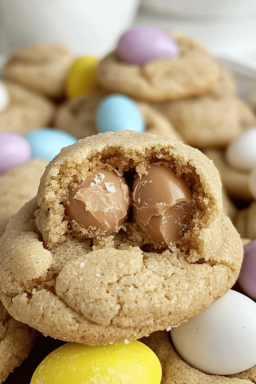 Cadbury Egg Kiss Cookies ingredients organized and measured on kitchen counter