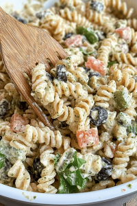 Caesar Pesto Pasta Salad