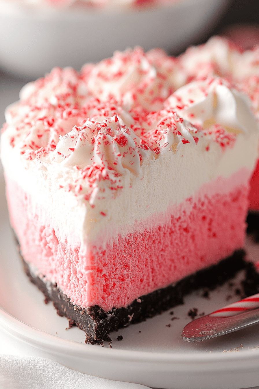 Candy Cane Pie Recipe final dish beautifully presented and ready to serve
