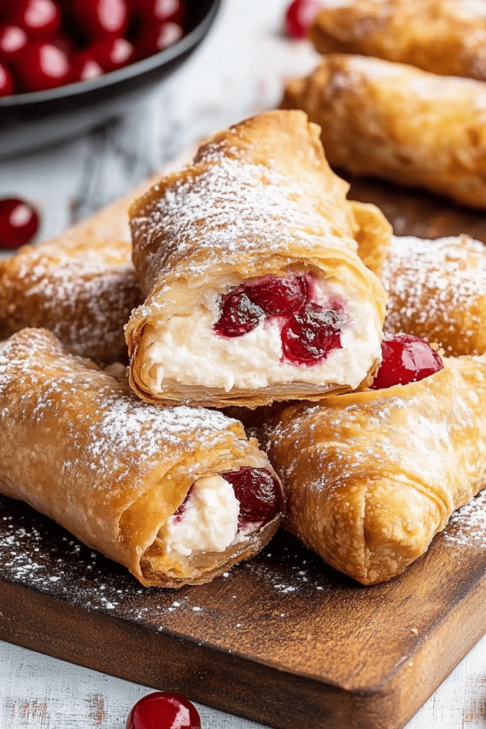 Cherry Cheesecake Egg Rolls