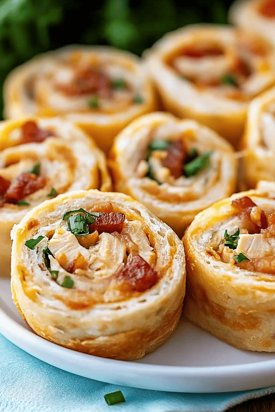 Chicken Bacon Ranch Pinwheels final dish beautifully presented and ready to serve