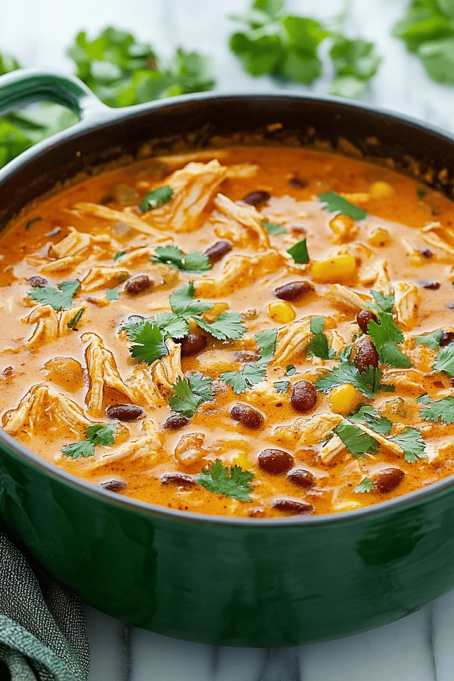 Chicken Enchilada Soup ingredients organized and measured on kitchen counter