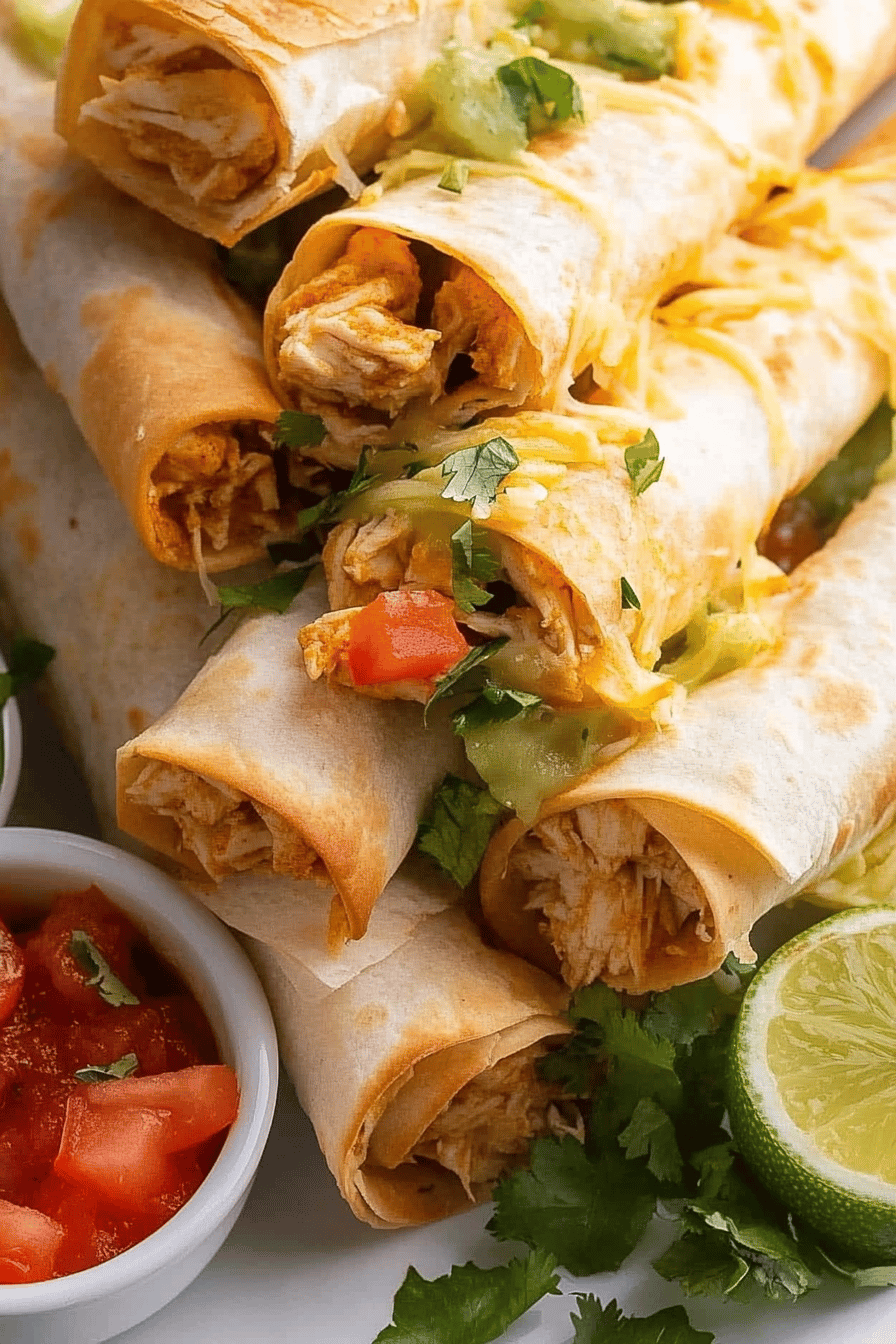 Chicken Flautas Recipe final dish beautifully presented and ready to serve