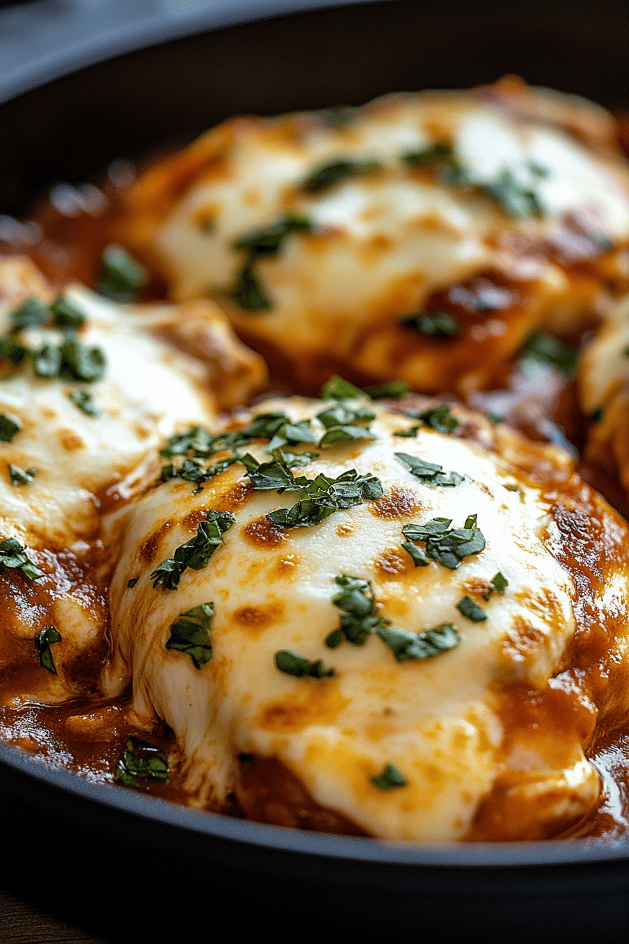 Chicken Mozzarella Skillet final dish beautifully presented and ready to serve