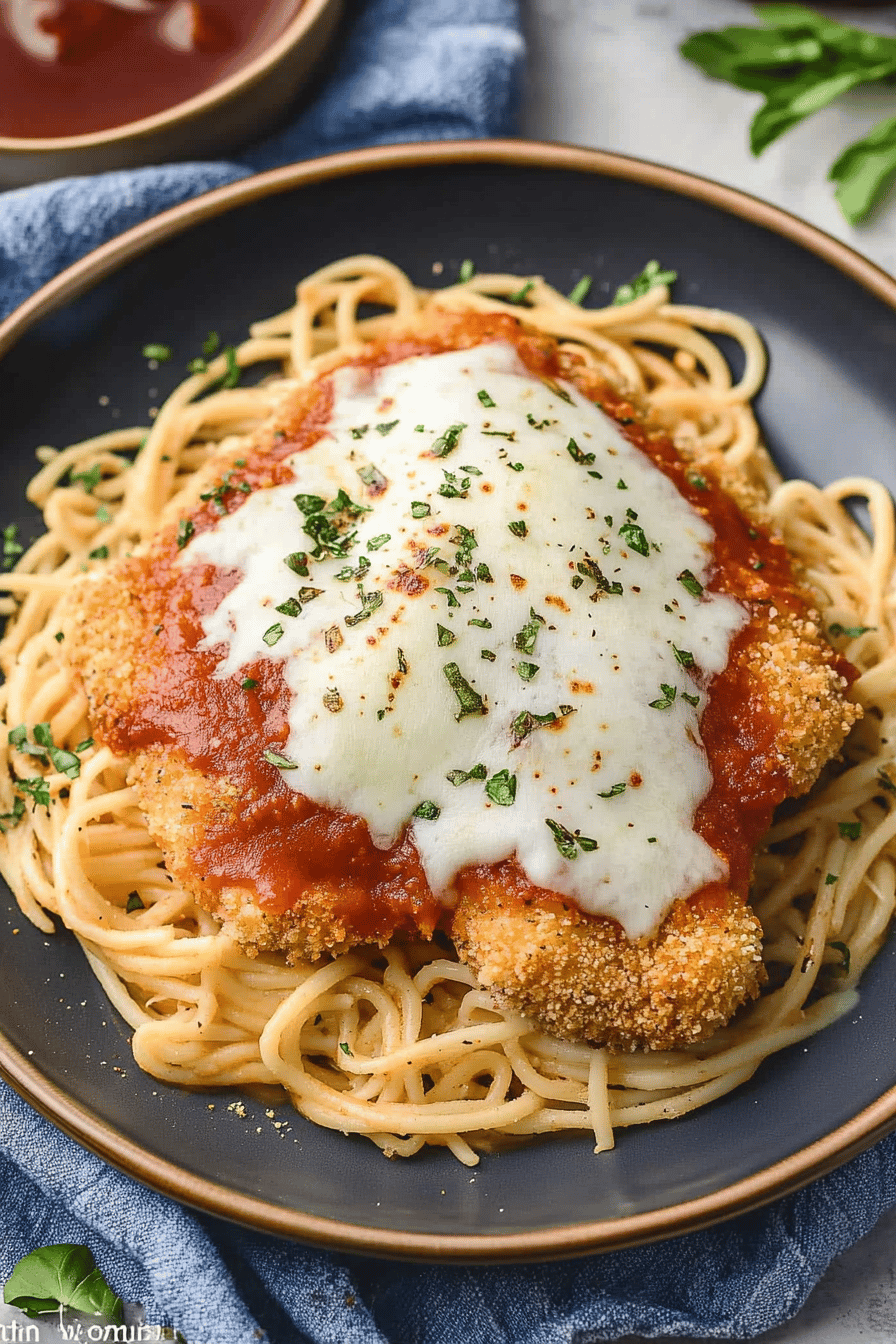 Chicken Parmesan Recipe ingredients organized and measured on kitchen counter