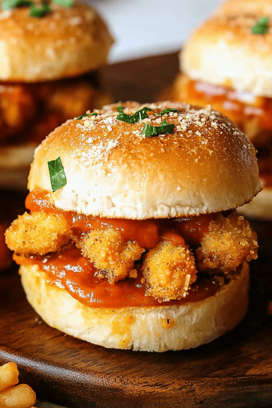 Chicken Parmesan Sliders final dish beautifully presented and ready to serve