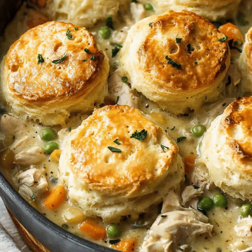 Chicken Pot Pie with Biscuits