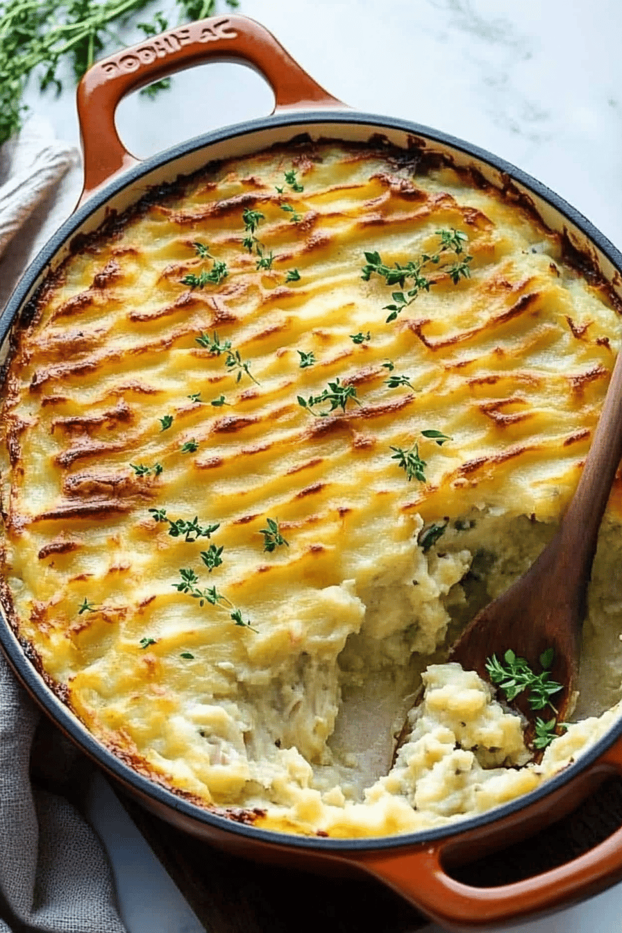 Chicken Shepherd's Pie Recipe final dish beautifully presented and ready to serve