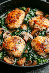 Chicken Spinach Mushroom Skillet