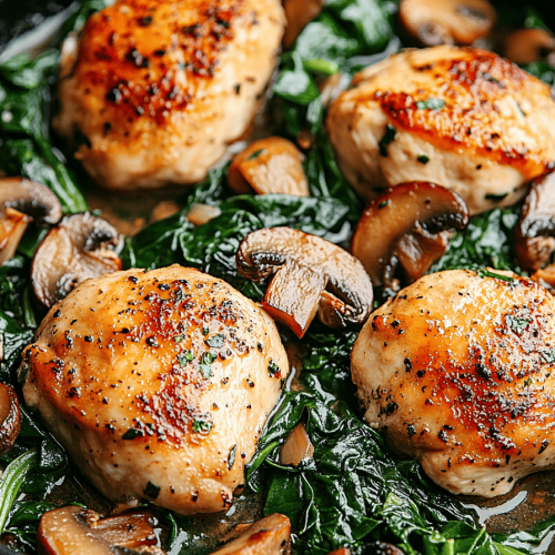 Chicken Spinach Mushroom Skillet
