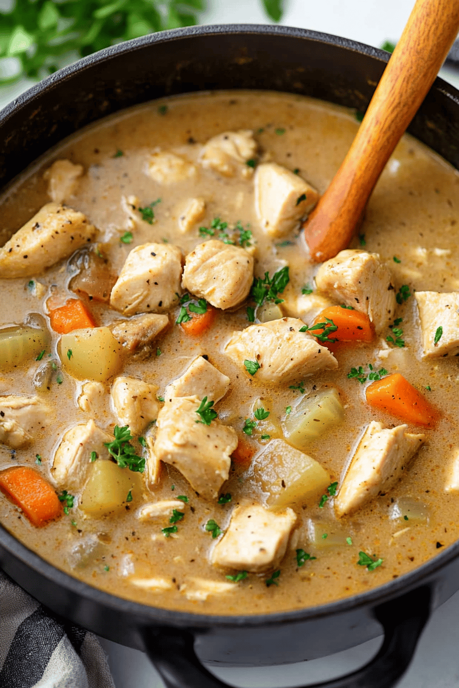 Chicken Stew Recipe ingredients organized and measured on kitchen counter
