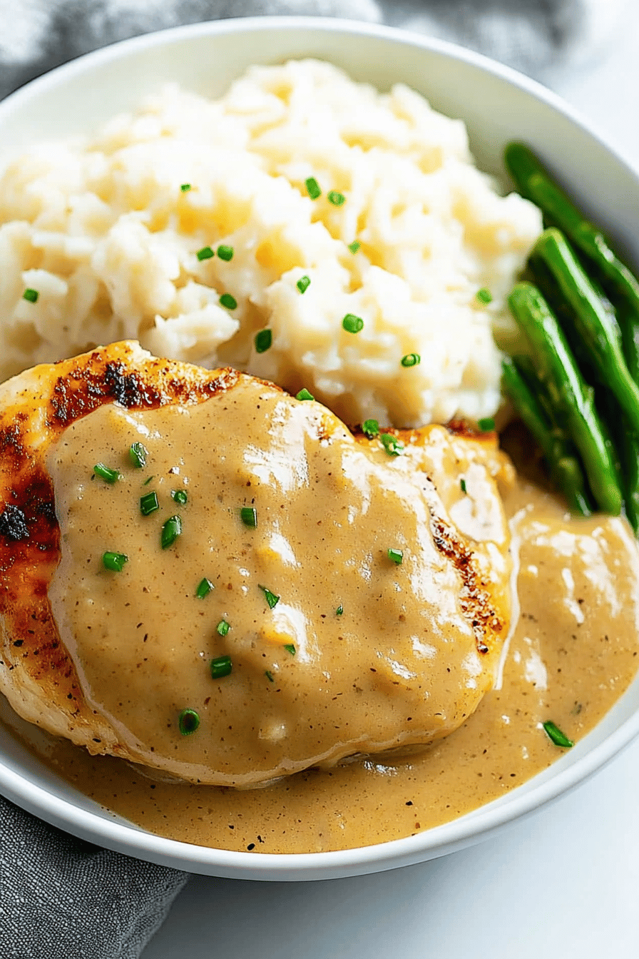 Chicken and Gravy Recipe final dish beautifully presented and ready to serve