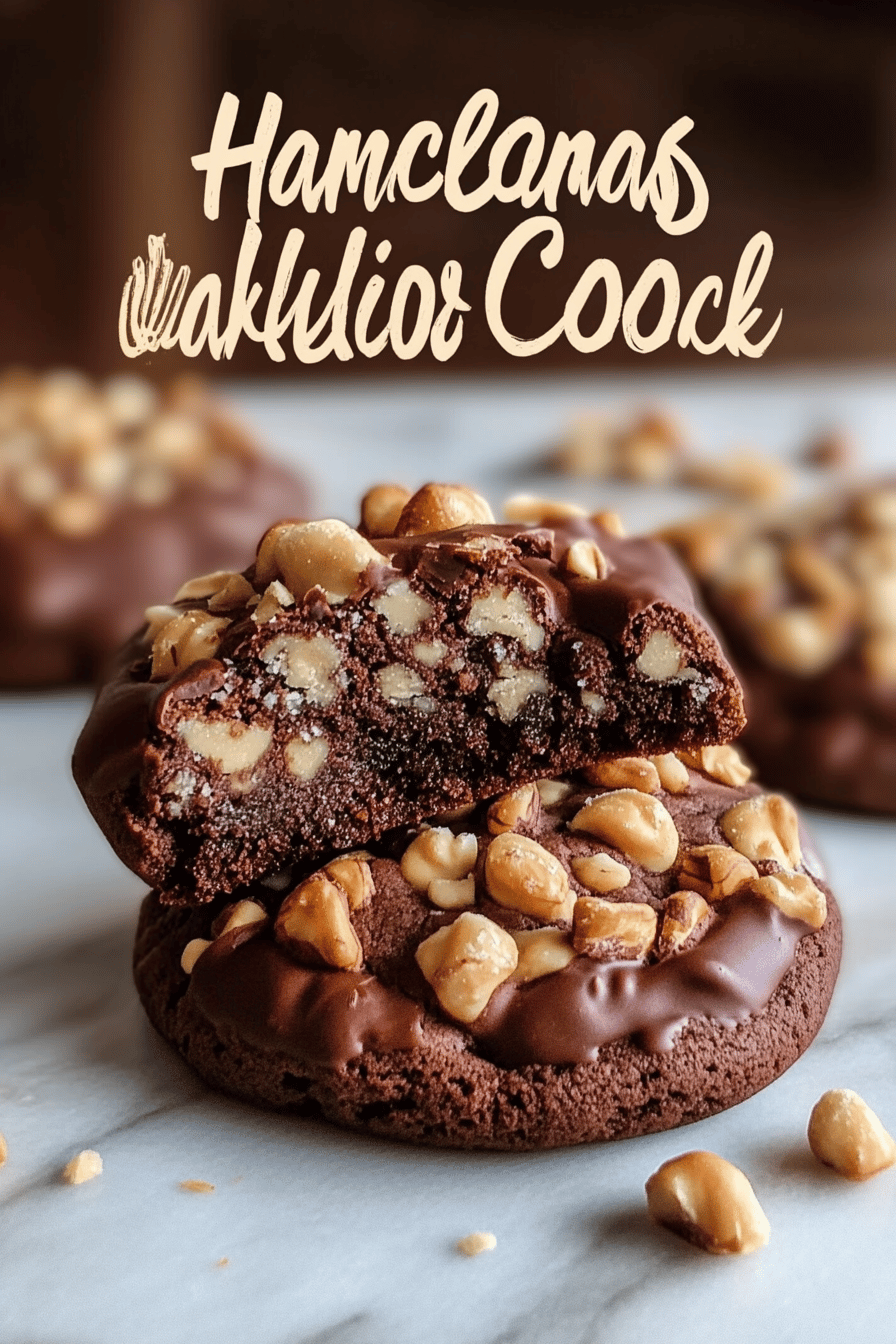 Chocolate Hazelnut Cookies slice on plate showing perfect texture and swirl pattern