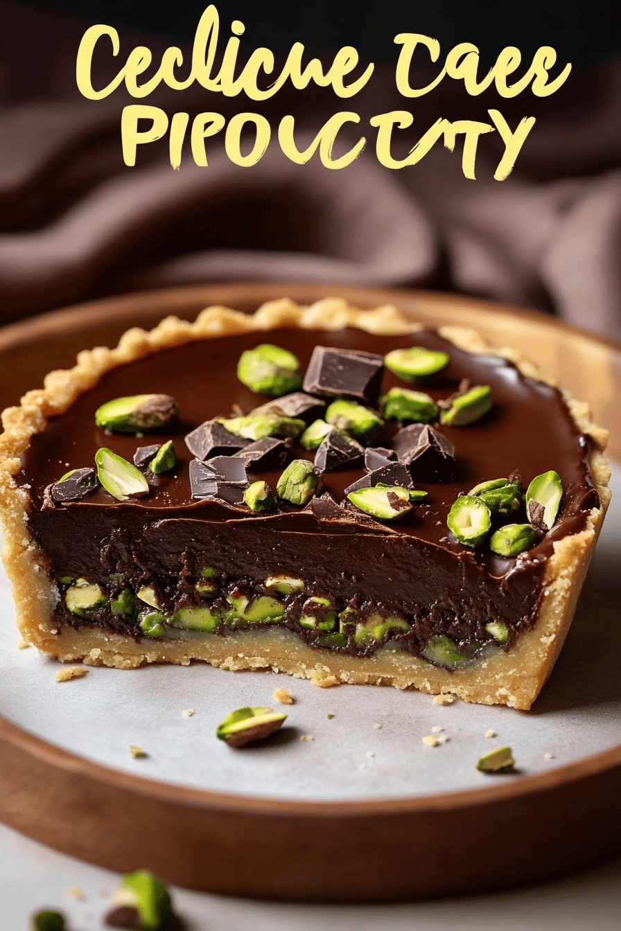 Chocolate Pistachio Tart ingredients organized and measured on kitchen counter