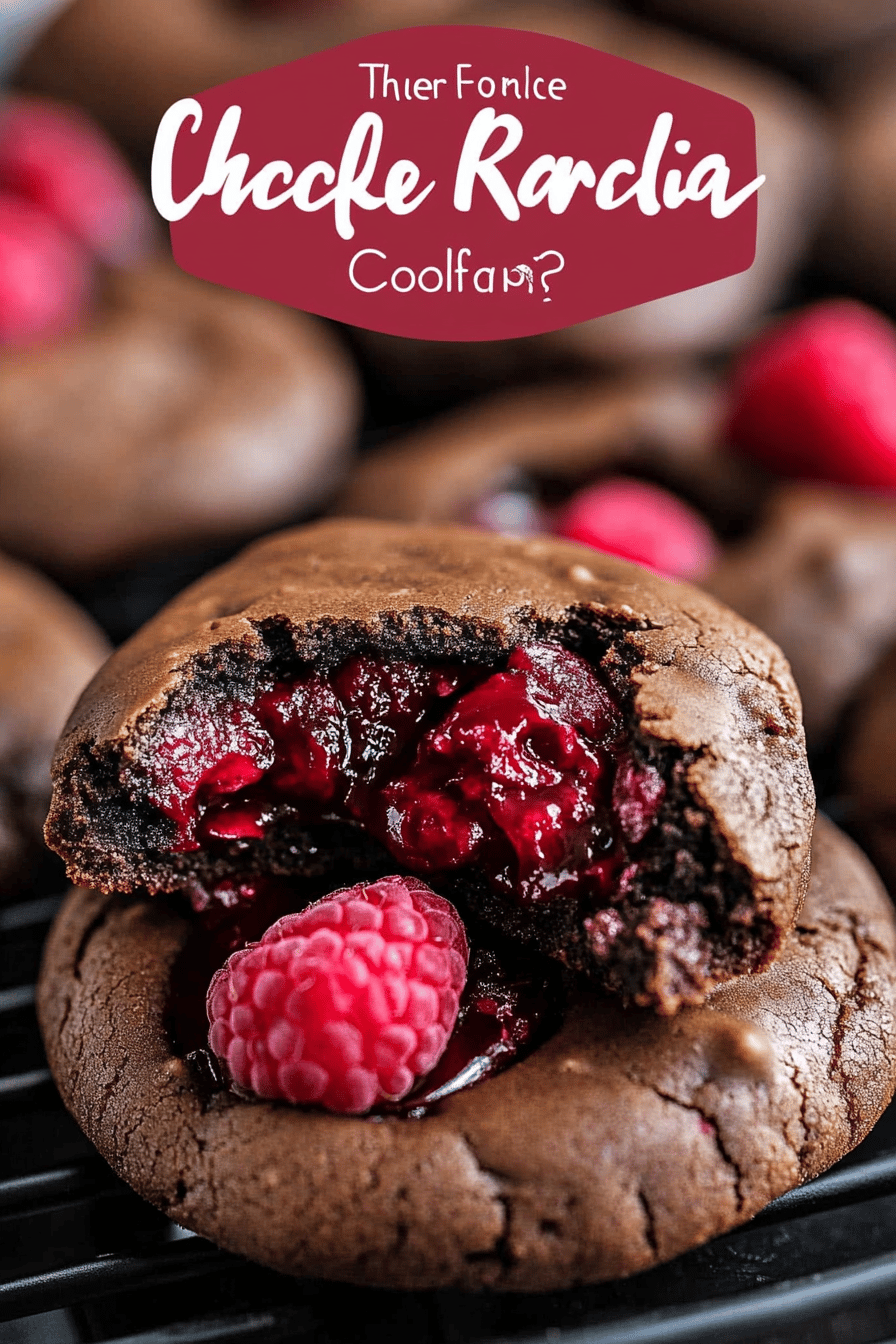 Chocolate Raspberry Cookies final dish beautifully presented and ready to serve