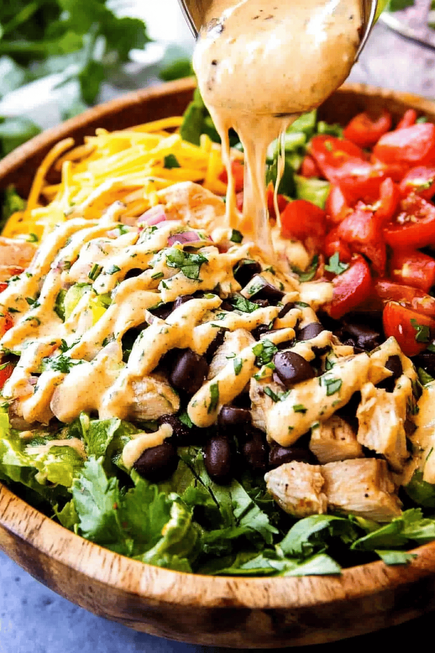 Cilantro Lime Chicken Taco Salad final dish beautifully presented and ready to serve