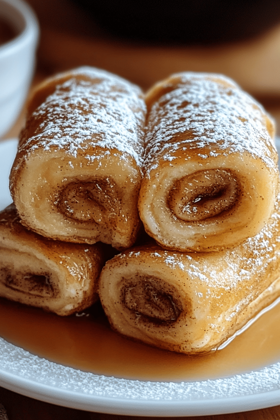 Cinnamon Roll French Toast Rolls final dish beautifully presented and ready to serve