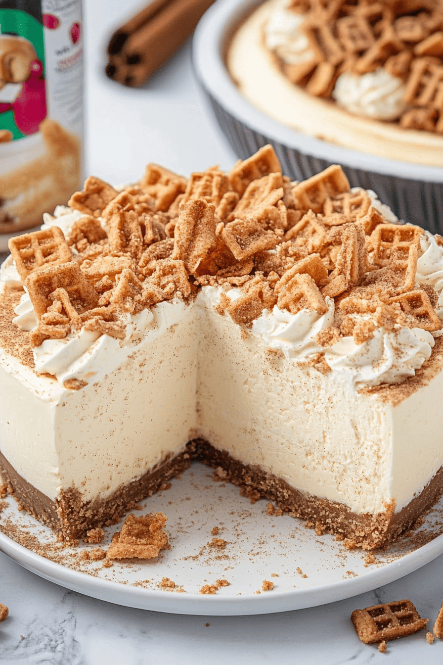 Cinnamon Toast Crunch Cheesecake ingredients organized and measured on kitchen counter