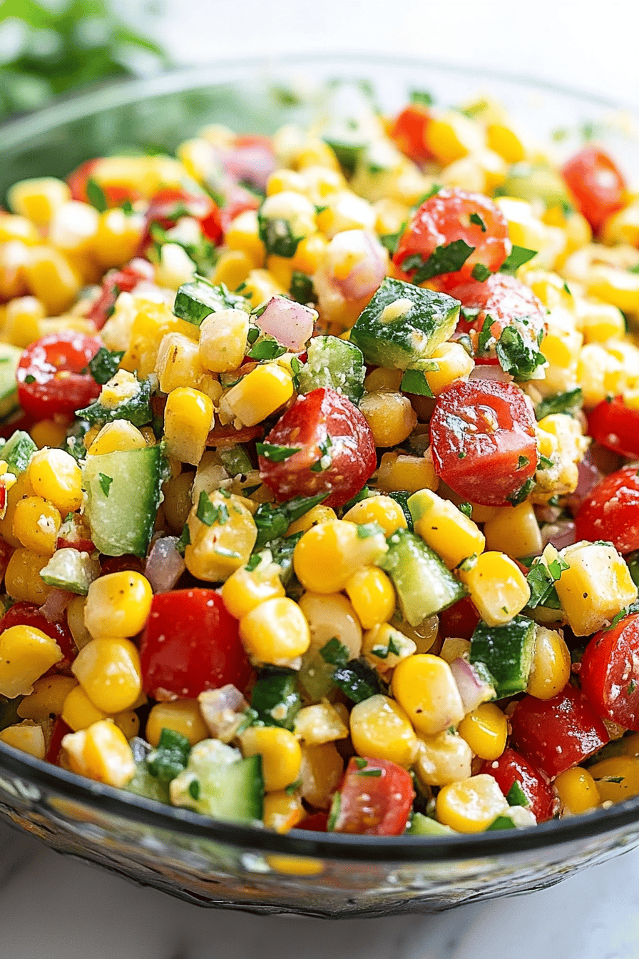 Corn Salad Recipe final dish beautifully presented and ready to serve