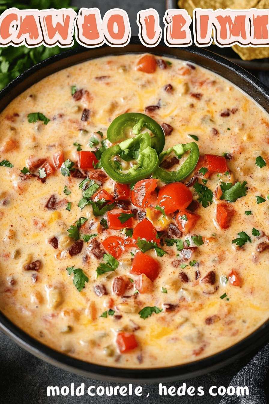 Cowboy Queso Recipe final dish beautifully presented and ready to serve