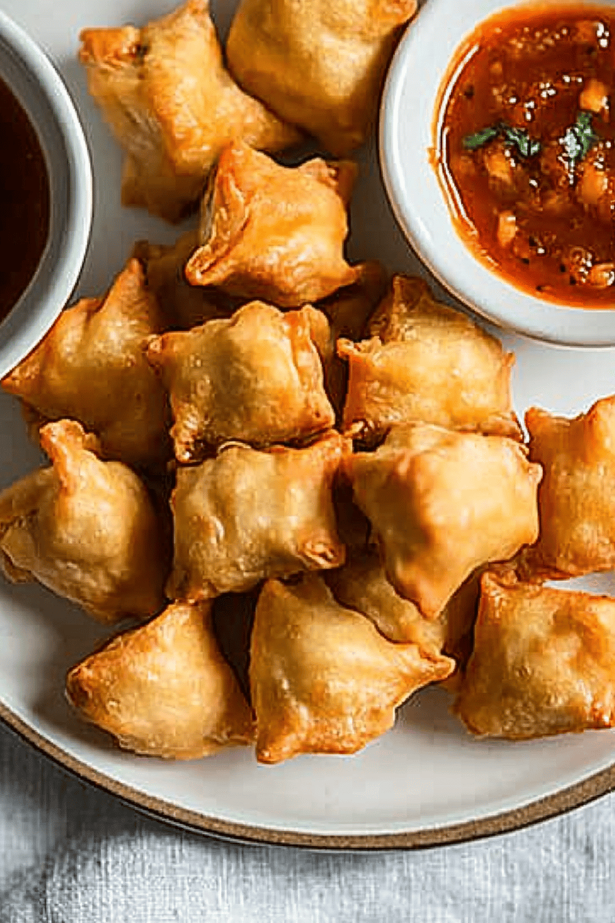 Crab Rangoon Recipe final dish beautifully presented and ready to serve