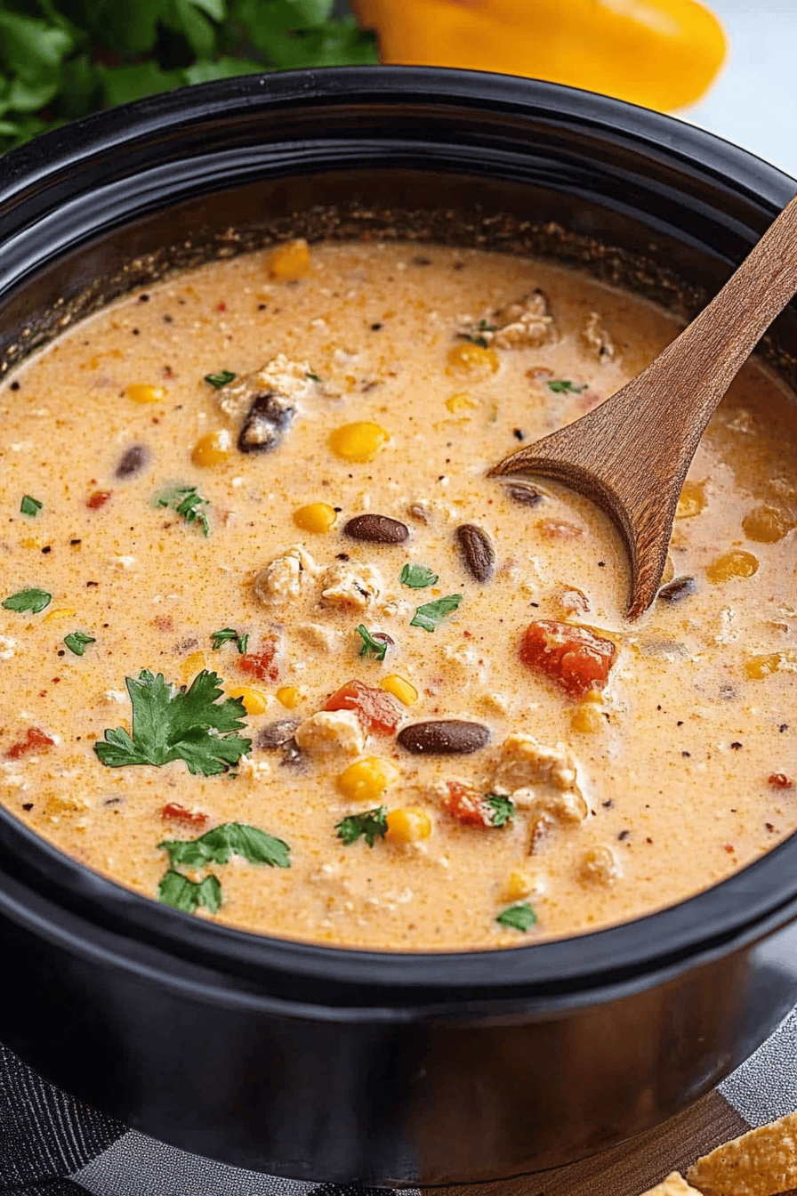 Crack Chicken Chili final dish beautifully presented and ready to serve