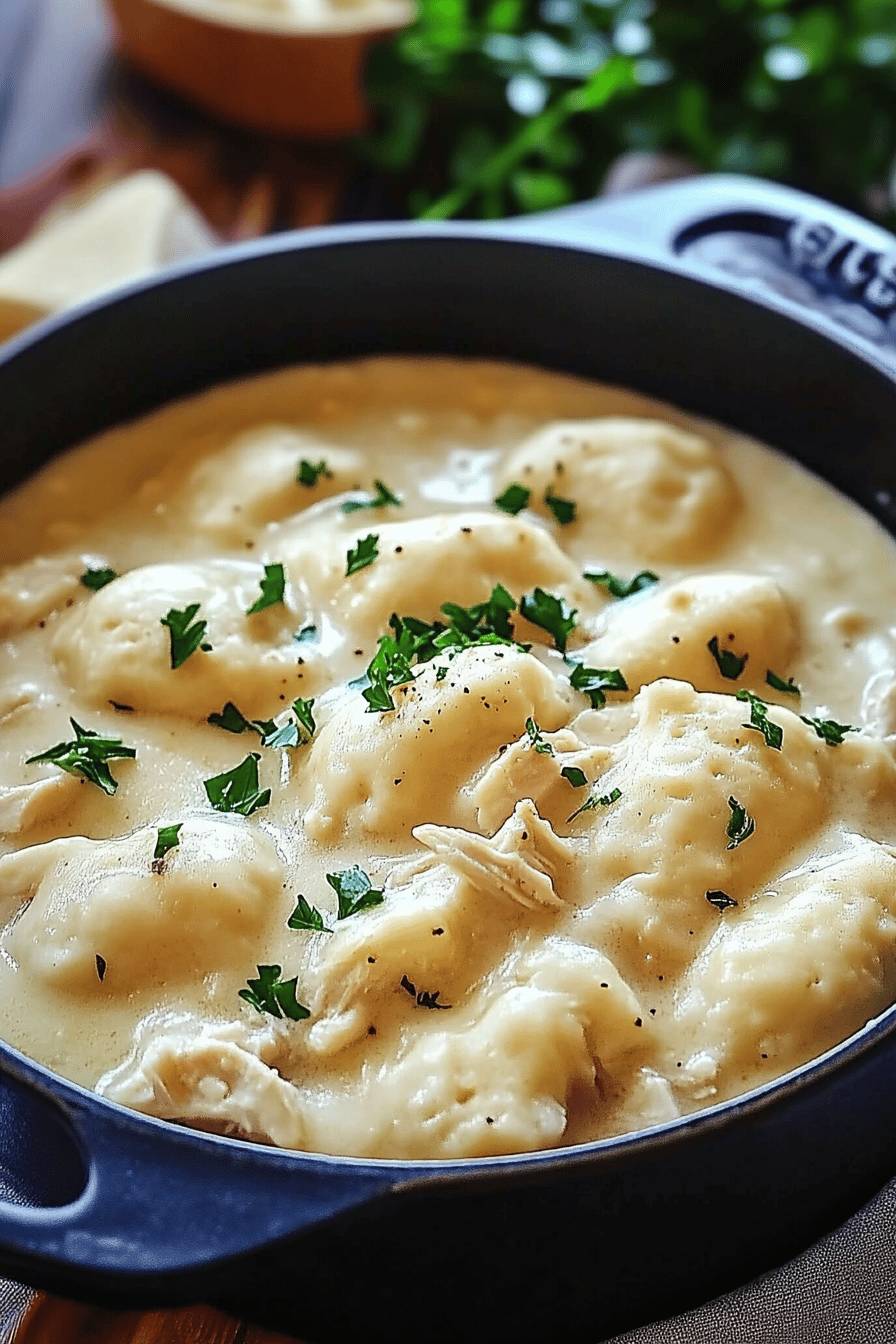Cracker Barrel Chicken and Dumplings Recipe slice on plate showing perfect texture and swirl pattern