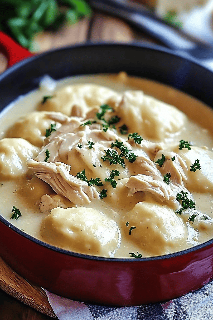 Cracker Barrel Chicken and Dumplings Recipe final dish beautifully presented and ready to serve