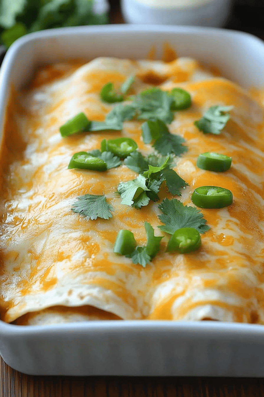 Cream Cheese Chicken Enchiladas final dish beautifully presented and ready to serve