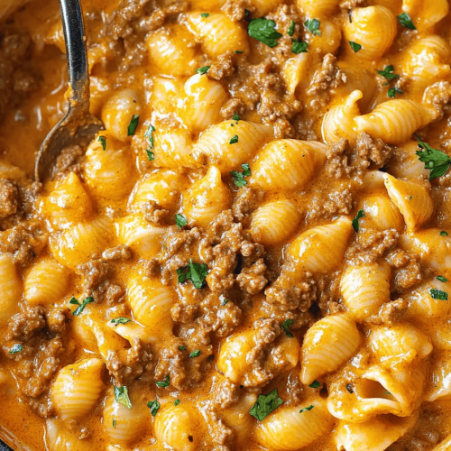 Creamy Beef and Shells