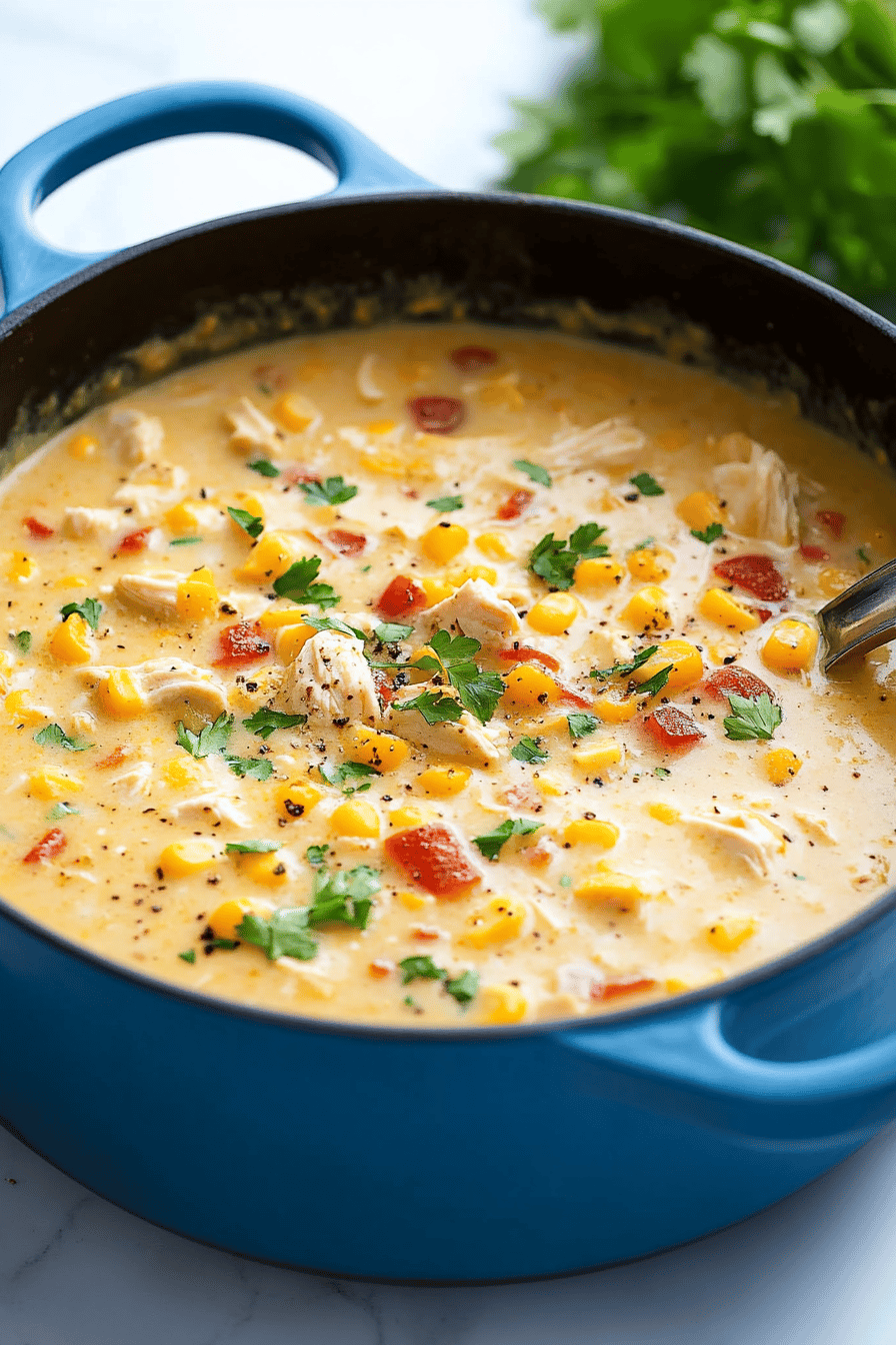 Creamy Chicken Corn Chowder ingredients organized and measured on kitchen counter