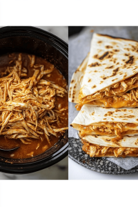 Crockpot Queso Chicken Quesadillas