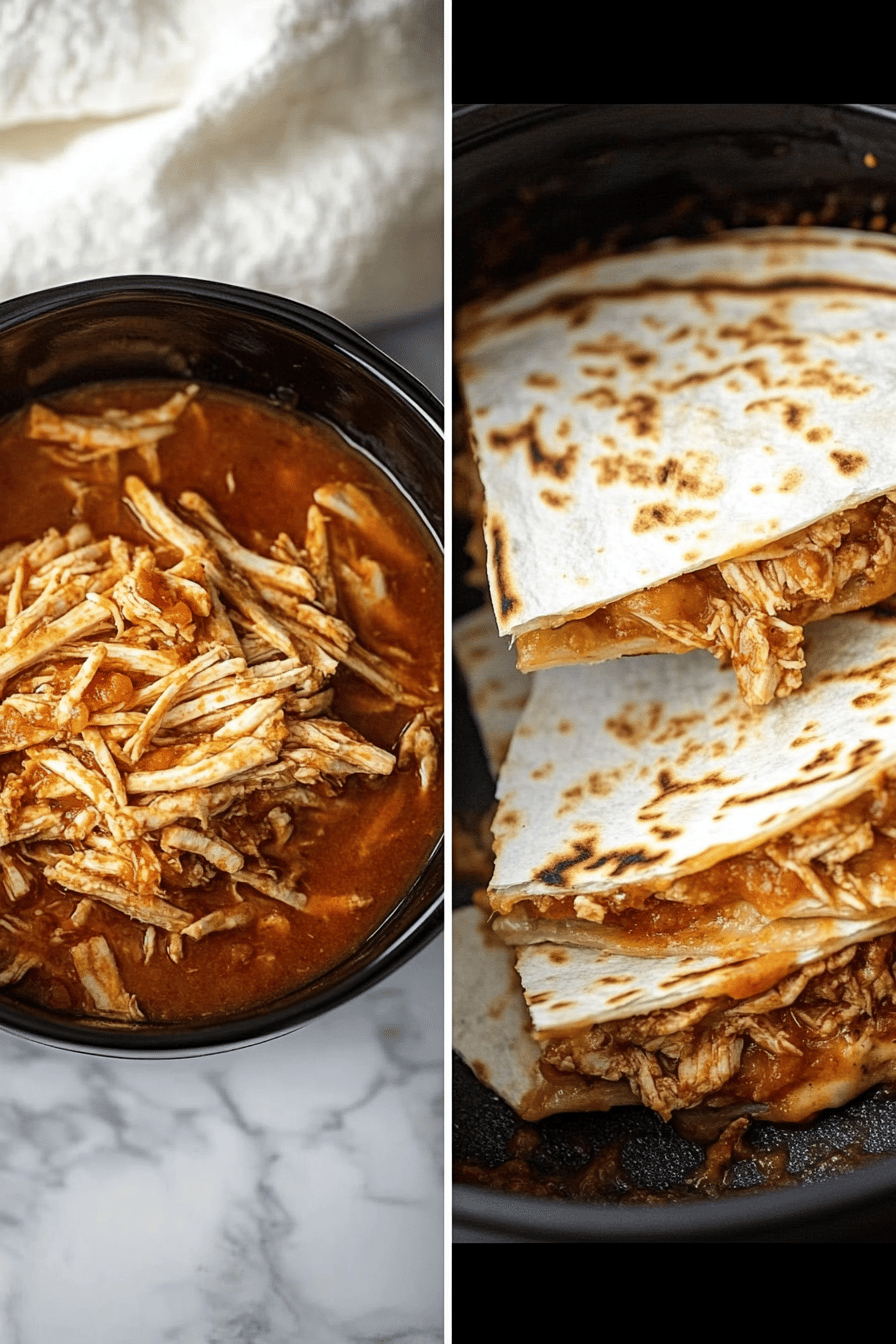 Crockpot Queso Chicken Quesadillas ingredients organized and measured on kitchen counter