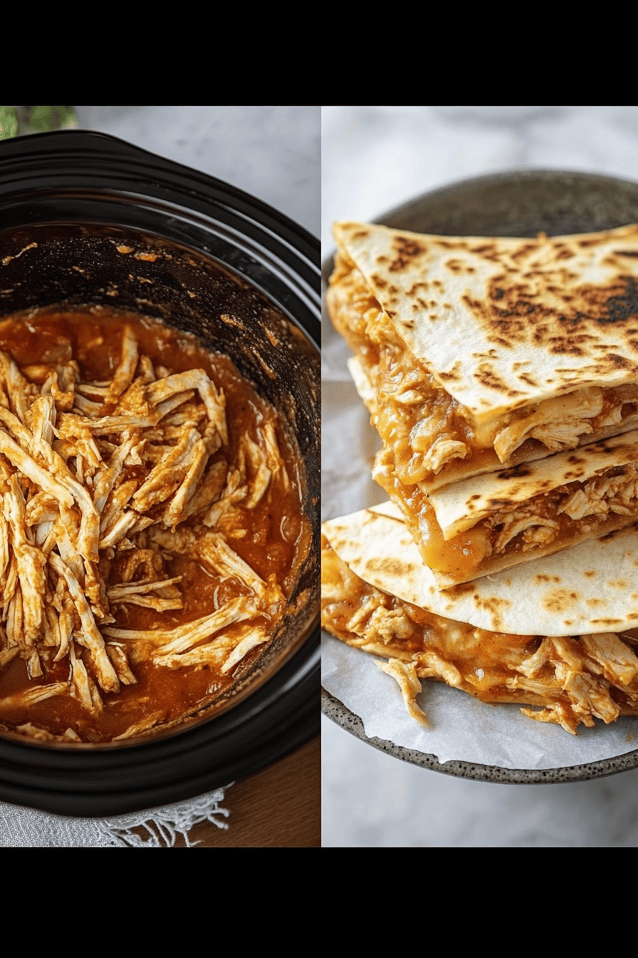 Crockpot Queso Chicken Quesadillas final dish beautifully presented and ready to serve
